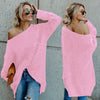 Solid Color Long-Sleeved Shoulder Sweater