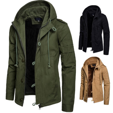 New Men's Cotton Hooded Jacket
