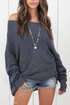 Scoop Neck  Patchwork  Two Way  Plain Sweaters