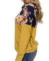 Pile Of Collar Printed Drawstring Sweater