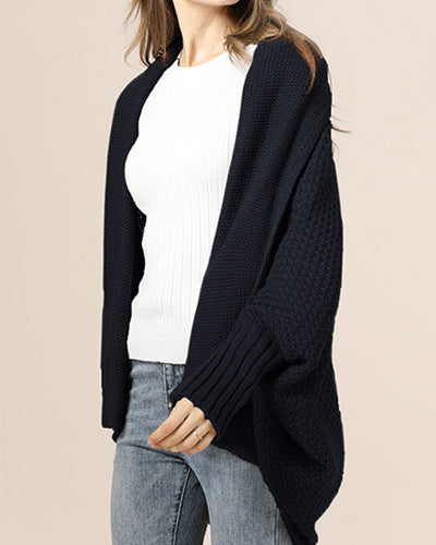 New Bat Sleeve Long Knit Cardigan Coat