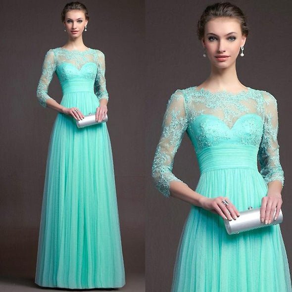 Lace Hollow Stitching Evening Dress