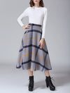 The New Plaid Woolen Long Skirt Female