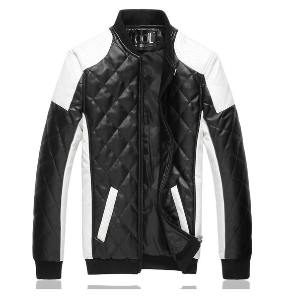 Fashion Trend Diamond Men's Leather Jacket