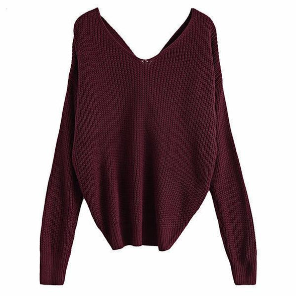 Women Twisted Back Knitted Sweaters