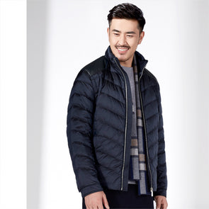 Men's Stand Collar Stitching Down Jacket