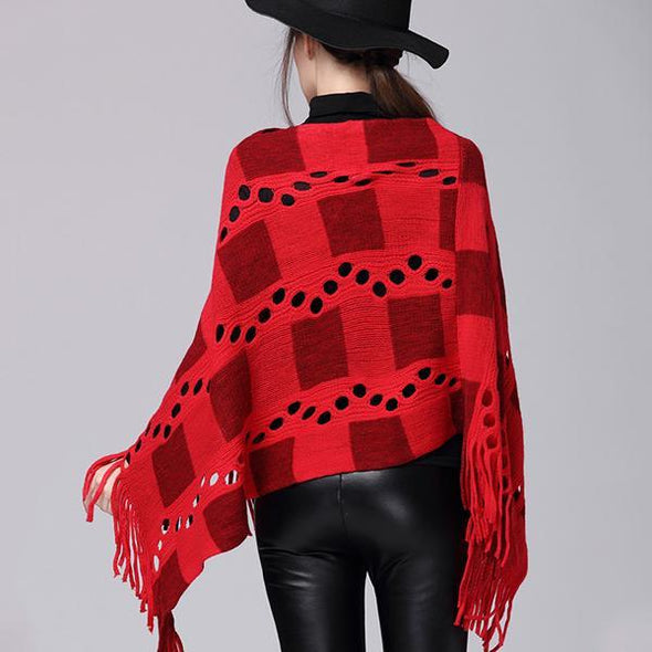 Irregular Fringed  Shawl Coat Bat Large Size Loose Wild Cloak