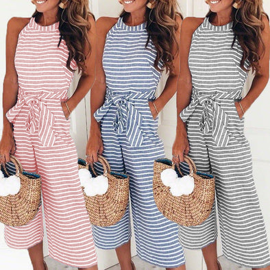 Striped Print Jumpsuit