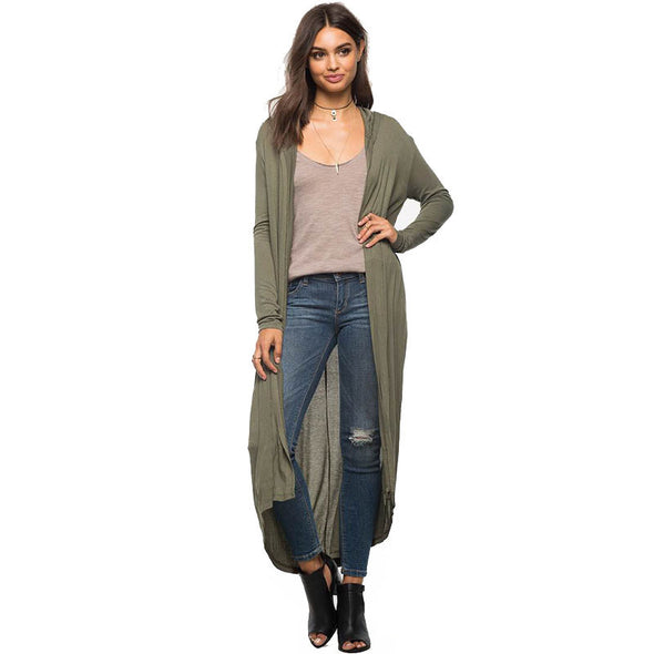 New solid color thin long sleeve cardigan