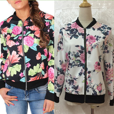 Women's Print Long Sleeve Zip Jacket