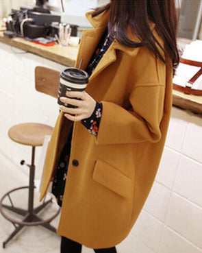 Lapel Solid Color Long Sleeve Cardigan Jacket