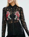 Women's Embroidered Lace Shirt