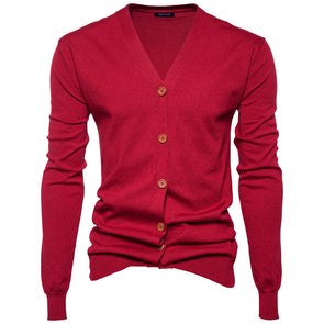 New Fashion Simple Solid Color Men's Knit Cardigan