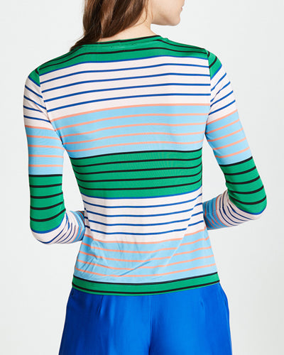 O-Neck Long Sleeve Striped Print T-Shirt