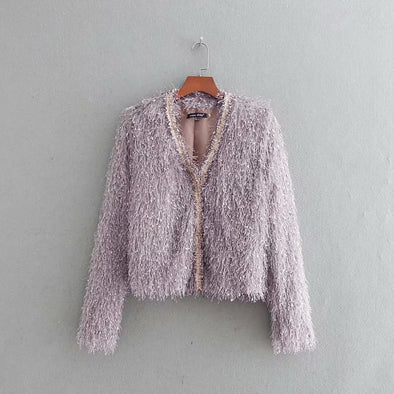 Fashion V-neck Tassel Cardigan Coat