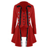 Irregular Pure Color Long Sleeve Three-breasted Buckle Coat