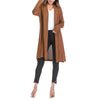 Collarless Plain  Long Sleeve Cardigan