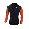 Men's Slim-Fit Color Stitching Double-Breasted Windbreaker Jacket