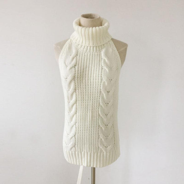 Sexy Halter High Sleeveless Sweater