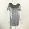 Fashion Solid O-Neck Stitching Velvet Shift Dress