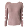 Sleeve Side Hollow Round Neck Sweaters