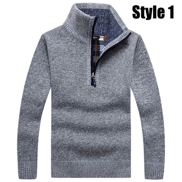 New High Collar Thick Solid Color Pullover Sweater