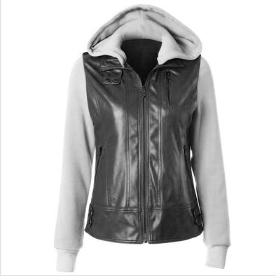 Fashion Detachable Flip Leader Stitching Zipper Jacket