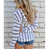 Casual Striped Hooded Long Sleeve Sweater