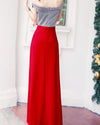 Off-Shouldered Split Slim Long Evening Dress