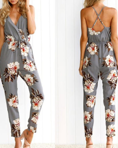 Sexy Sling Print Jumpsuit