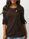 New Solid Color Long-Sleeved T-Shirt Pocket Sweatshirt