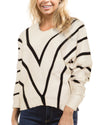 Striped O-neck Long Sleeve Loose Sweater