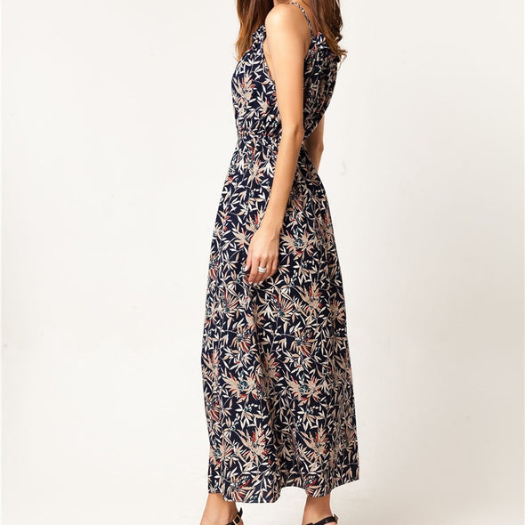 Small Floral Sling Long Dress