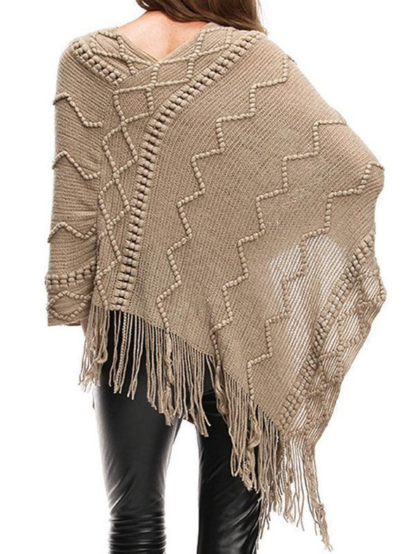 Irregular Knitted Tassel Sweater