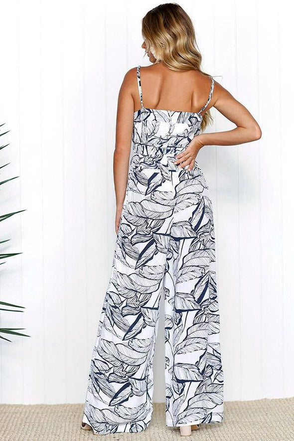 Sexy Fashion Sleeveless Floral Print Jumpsuit