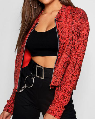 Snake Print Short Jacket