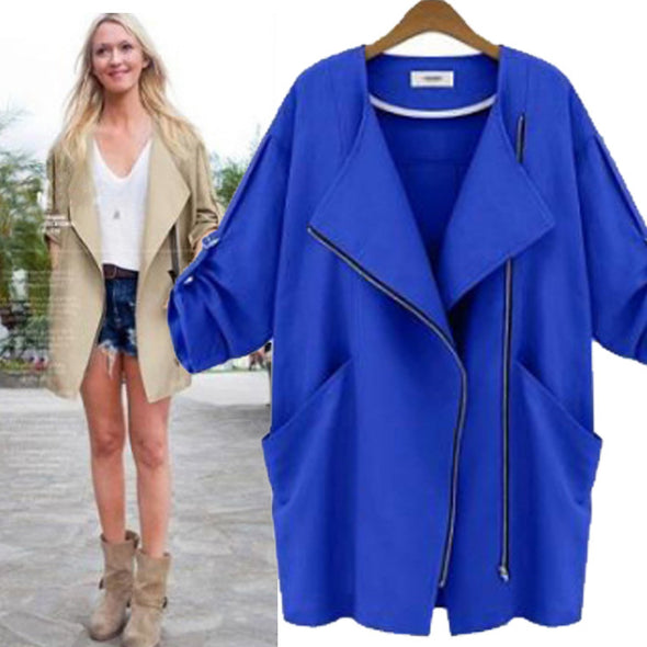 Fashion long 2/3 sleeve trench coat