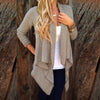 Casual Long Sleeves Irregular Hem Cardigan