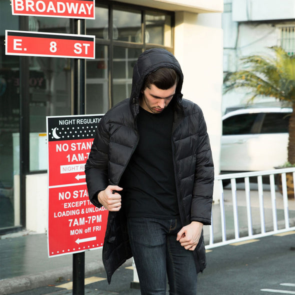 Men's Lightweight And Medium-Length Long Down Jacket