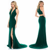 Women's sexy V-neck sleeveless evening dress