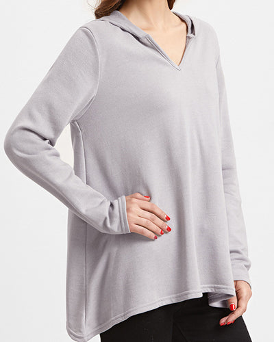 V-Neck Hooded Cloak Sweatshirt