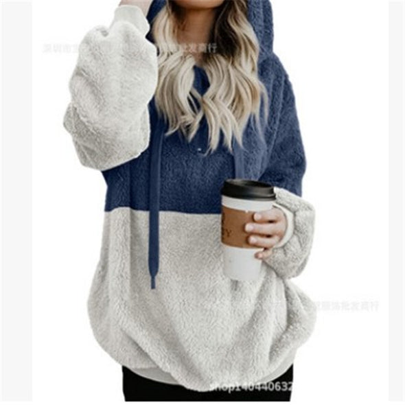 Long Sleeved Contrast Hooded Sweater