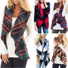 Plaid Lapels Sleeveless Cape Coat