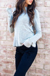 High Neck  Asymmetric Hem  Back Hole  Plain Sweaters