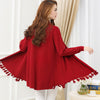 Long Sleeve Fringed Loose Knit Cardigan