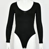 New V-neck Long Sleeve Pitted Bodysuit