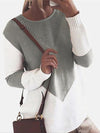 Fashion Loose Stitching Knit Sweater