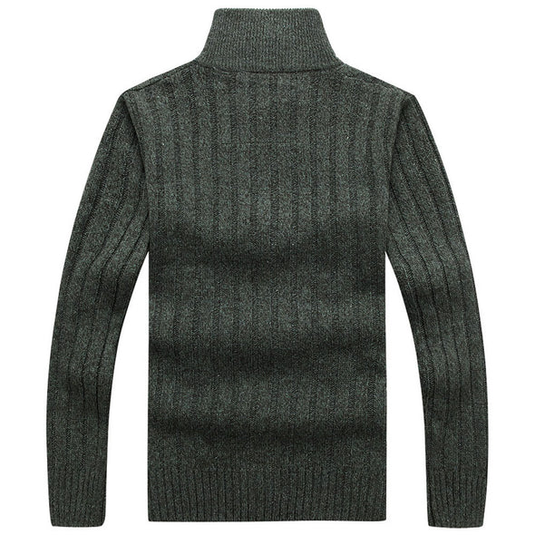 New High Collar Solid Color Warm Sweater