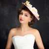 New Fashion Pink Lace Flower Top Hat