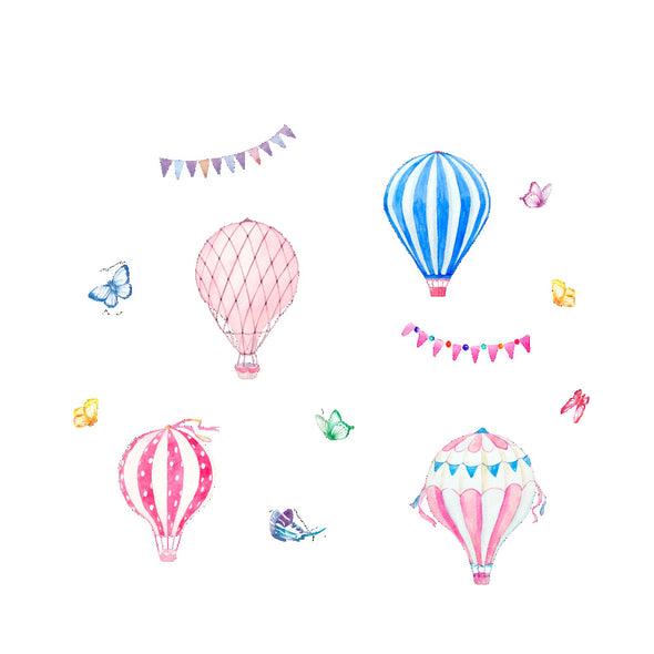 Cartoon Hot Air Balloon Wall Sticker